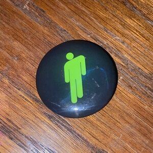billie eilish black + green button pin